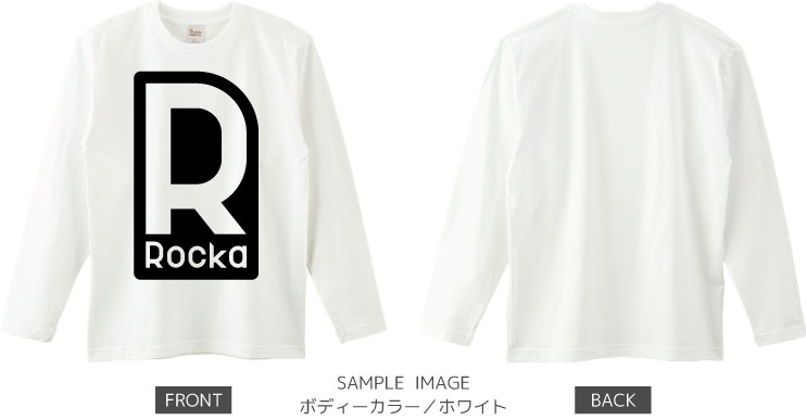 ロゴデザイン：ブラック：ロングTシャツ：サンプル写真：ホワイト