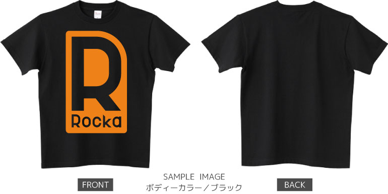 ロゴデザイン：オレンジ：Tシャツ：サンプル写真：ブラック
