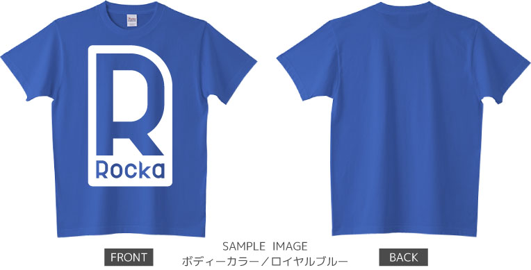 ロゴデザイン：ホワイト：Tシャツ：サンプル写真：ロイヤルブルー